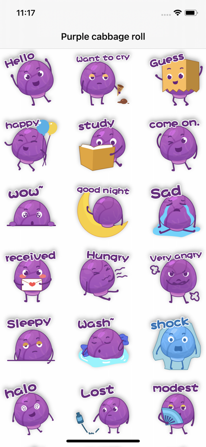 Purple cabbage roll Sticker贴纸app官方下载 v1.0
