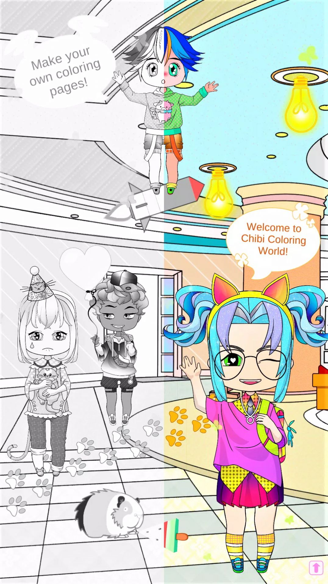 娃娃涂色换装游戏官方手机版（Chibi Coloring Dress Up）图片1