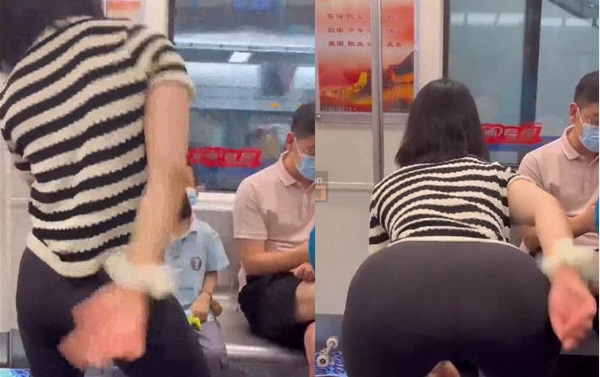 抖音爆料某女对着地铁上男孩跳热舞引发热议