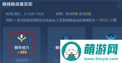 王者荣耀挑战赛的额外战力怎么加的