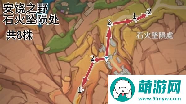 原神全部云岩裂叶采集路线图一览